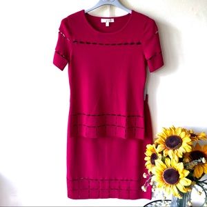 Etcetera pulse cutout top and skirt set size S